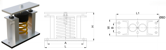 AT3可调式弹簧隔振器  &nbsp; 产品尺寸和性能参数01.png